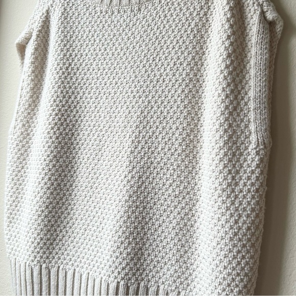 En Saison Alisa Natural Ivory Cream V-Neck Cable-Knit Sweater Vest Sz M - Picture 12 of 16